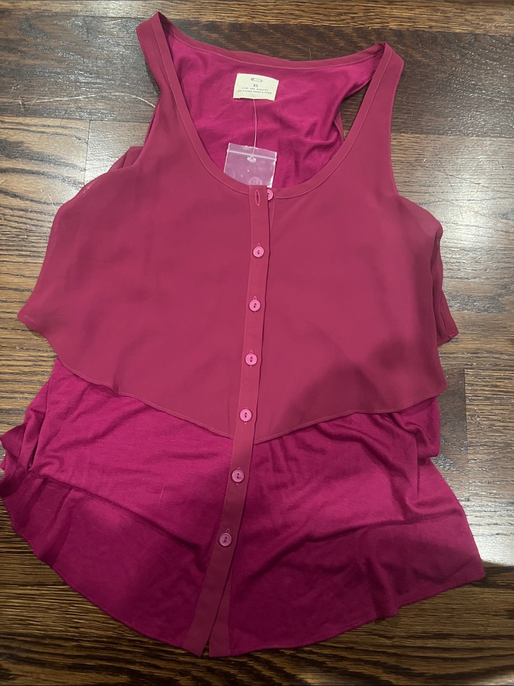 Pins & Needles Berry Layered Button-Front Camisole